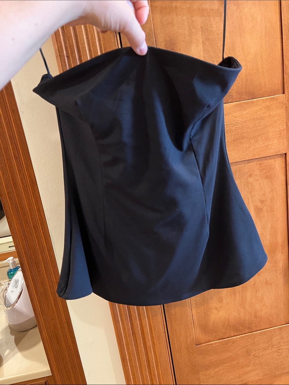 Olivaceous Black A-Line Skirt with Flared Hem
